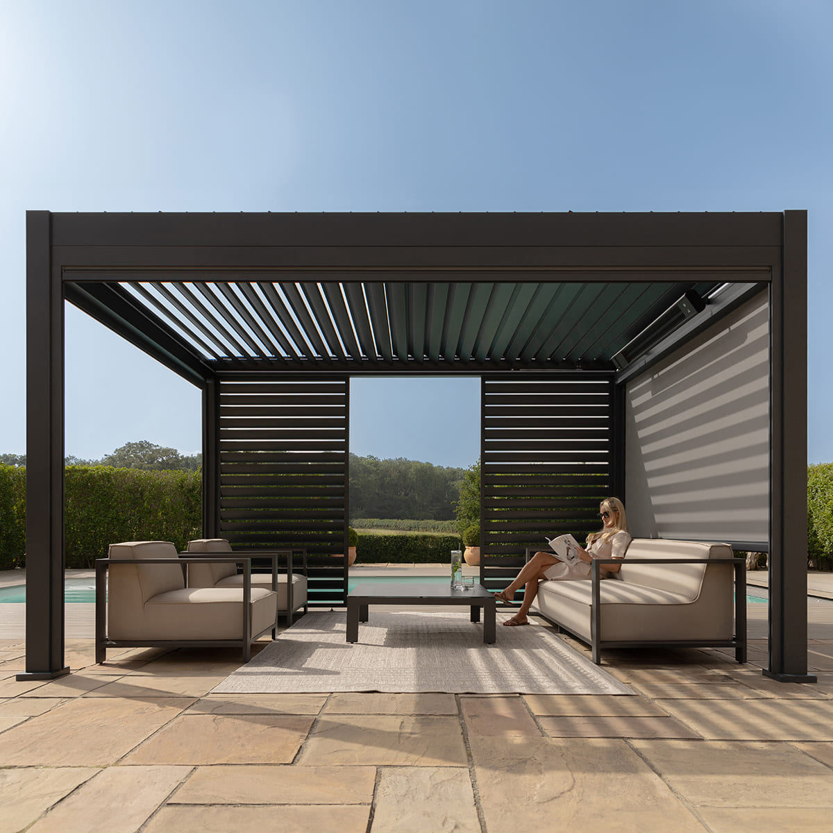 Eden Pergola Aluminium Rectangular 30x40 - Frame Only - Grey