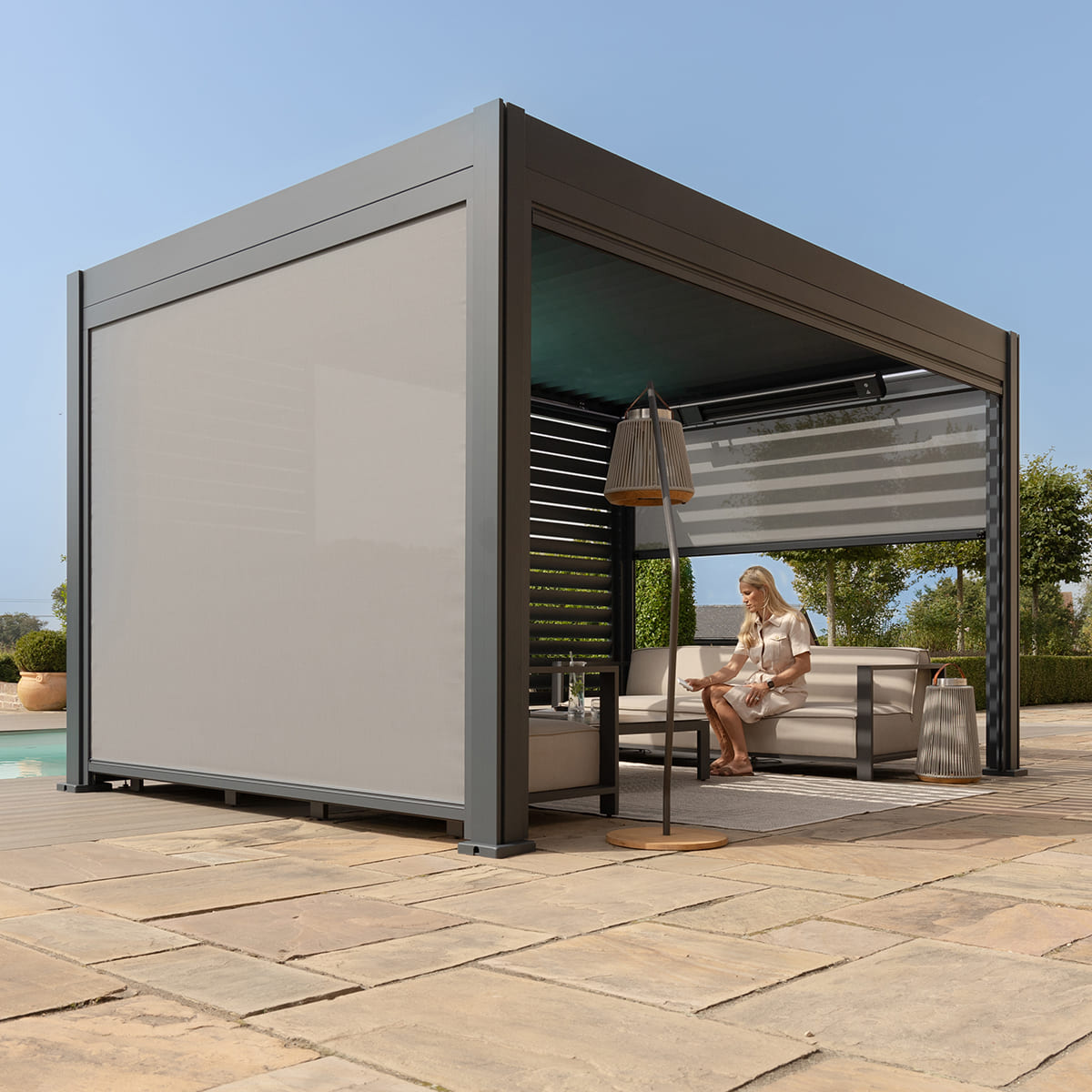 Eden Pergola Aluminium Rectangular 30x40 - Frame Only - Grey