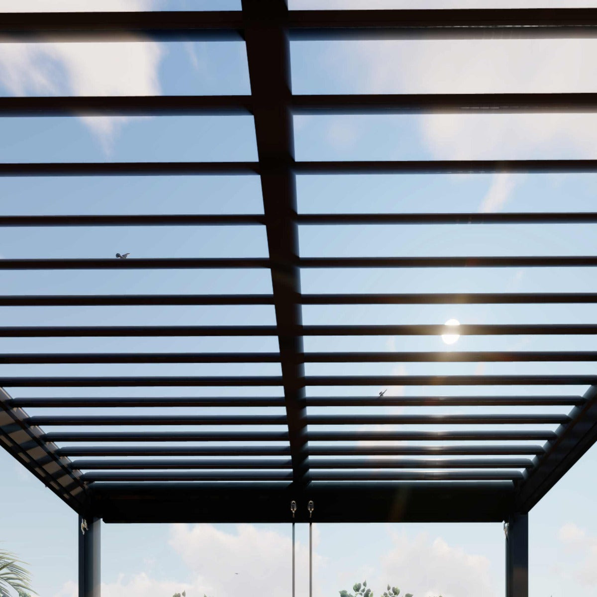 Como Pergola Aluminium Rectangular 30x40 with 4 Drop Sides in Grey