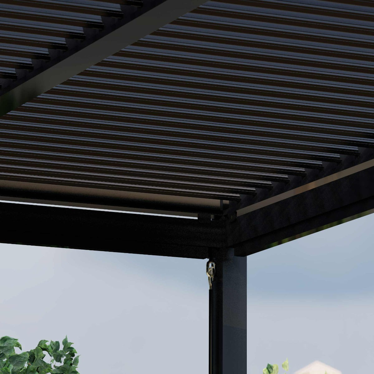 Como Pergola Aluminium Rectangular 30x40 with 4 Drop Sides in Grey