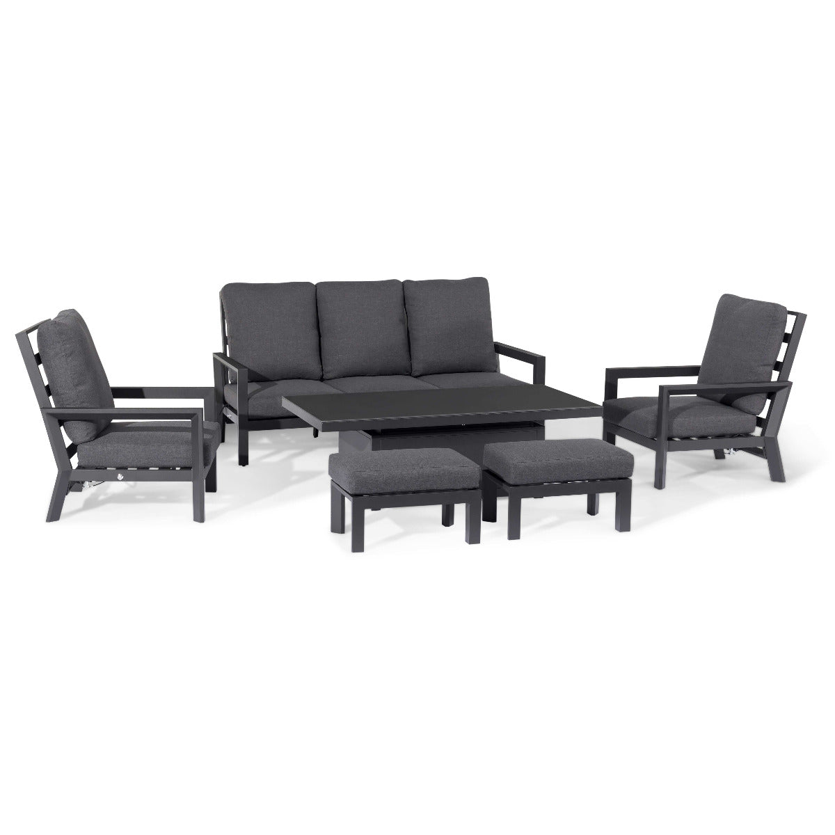 Manhattan Reclining 3 Seat Sofa Set with Rising Table & Footstools