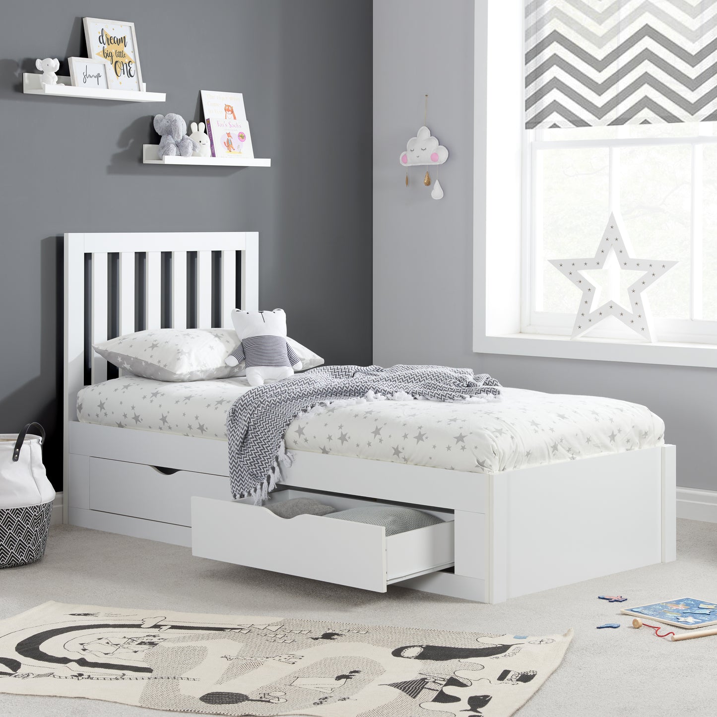 Appleby Single White Bed - Stylish Storage Solution for Compact Rooms