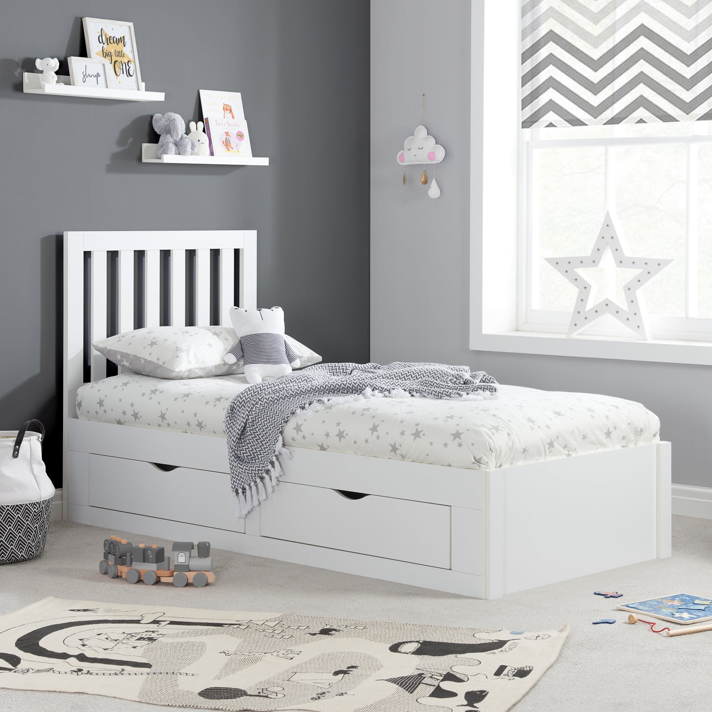 Appleby Single White Bed - Stylish Storage Solution for Compact Rooms