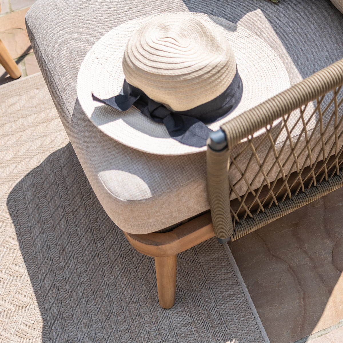 Bali Rope Weave 3 Seat Lounge Set in Sandstone