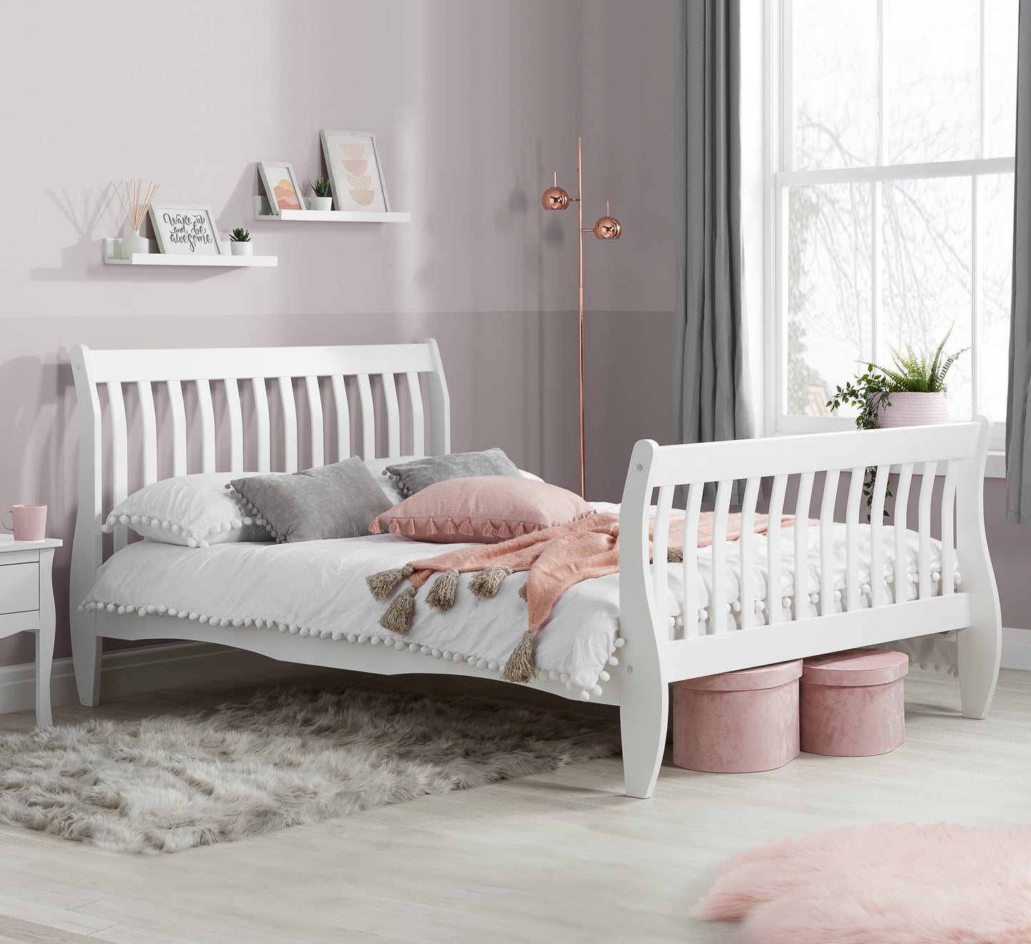 Belford White Bed Frame - Timeless Design with Superior Comfort - 3 Size Options