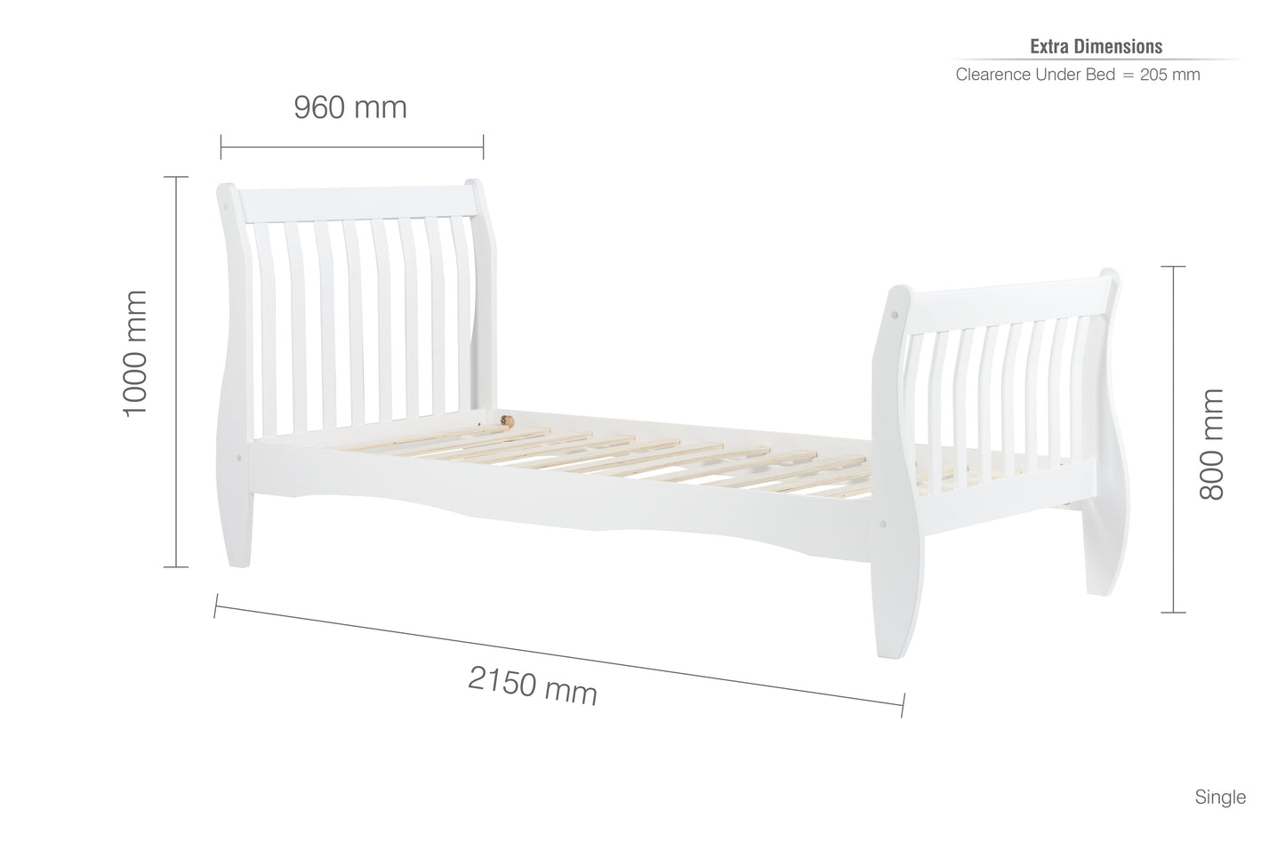 Belford White Bed Frame - Timeless Design with Superior Comfort - 3 Size Options