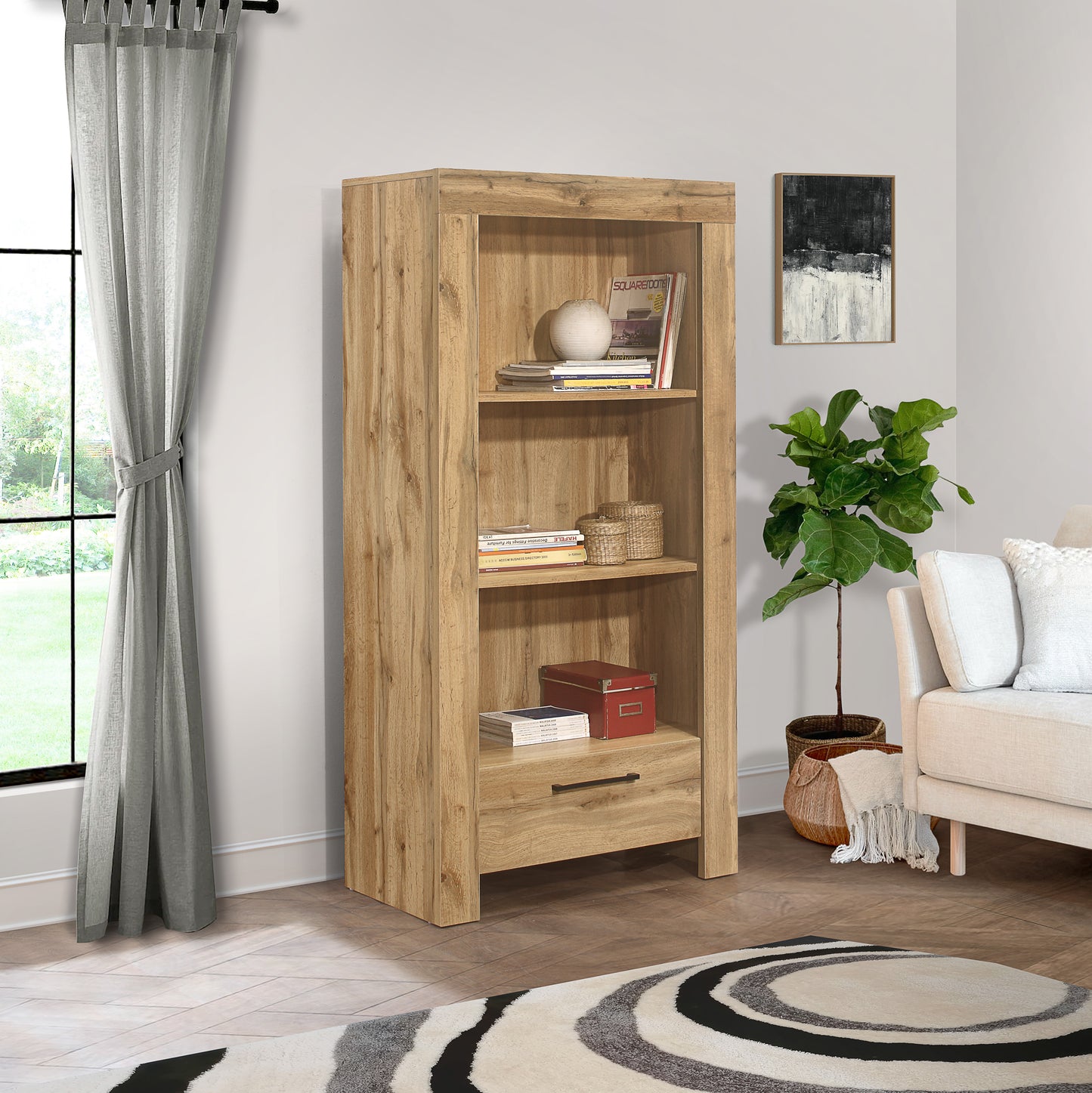 Compton Oak Bookcase - A Perfect Fusion of Tradition and Modernity