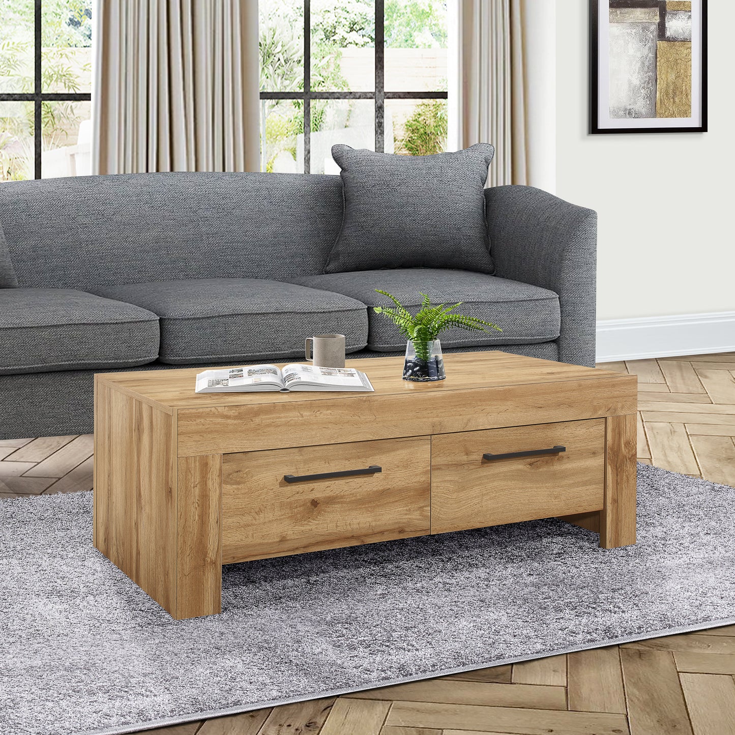 Compton 4 Drawer Oak Coffee Table - Timeless Elegance for Any Home