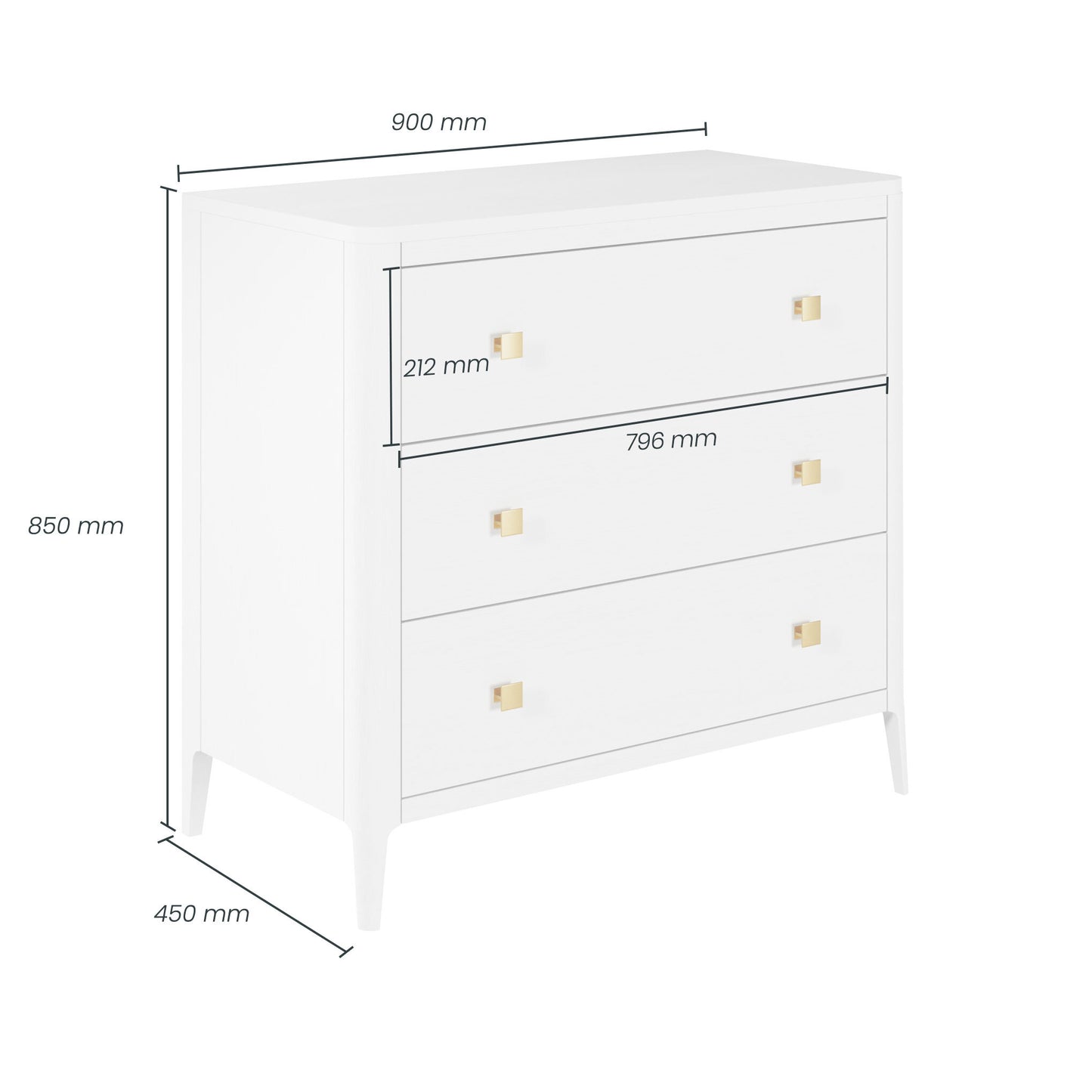 Abberley Chest of Drawers in White