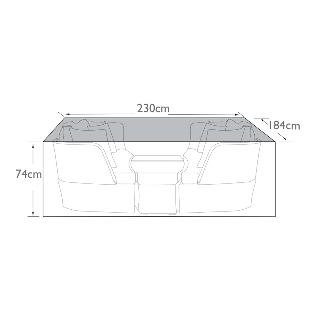 Outdoor Cover for Cheltenham / Cotswold Daybed in Black