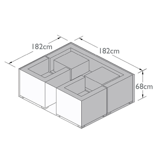 Outdoor Cover for 3 Seat Sofa Set in Black