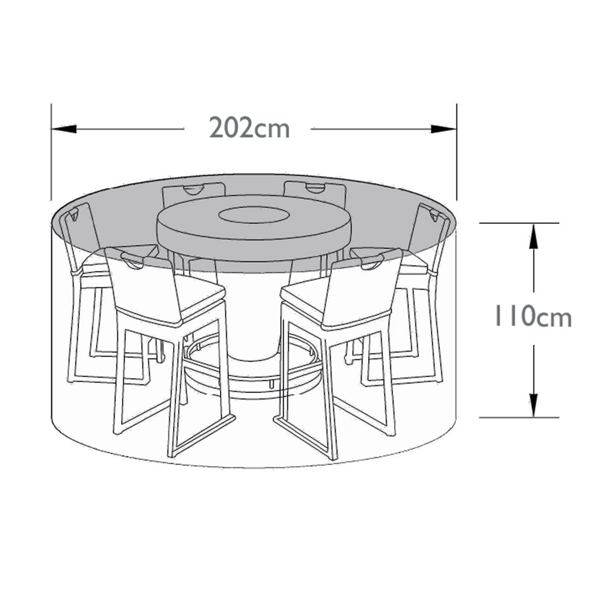 Outdoor Cover for 6 Seat Bar Set in Black