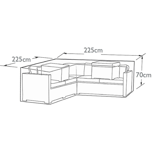 Outdoor Cover for Corner Group (L-Shaped) in Black