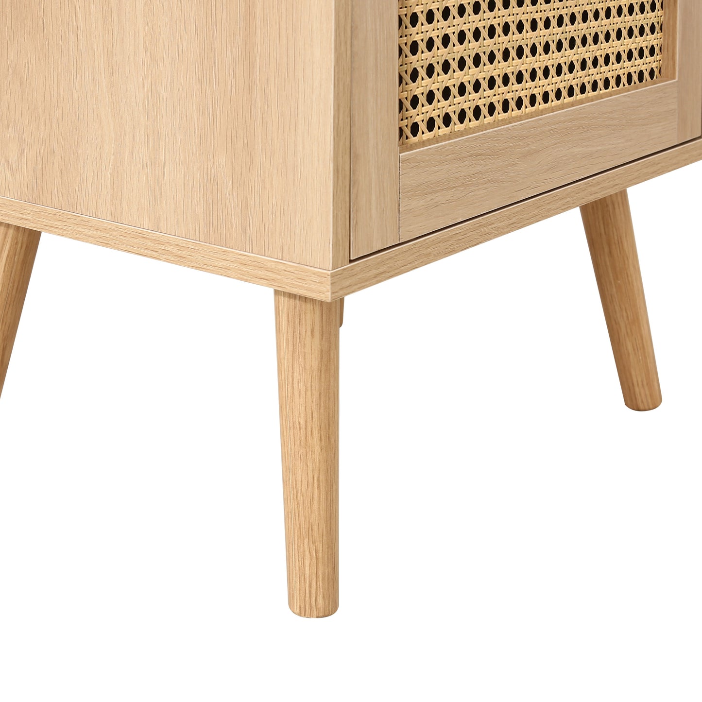 Croxley 2 Drawer Rattan Bedside in Oak