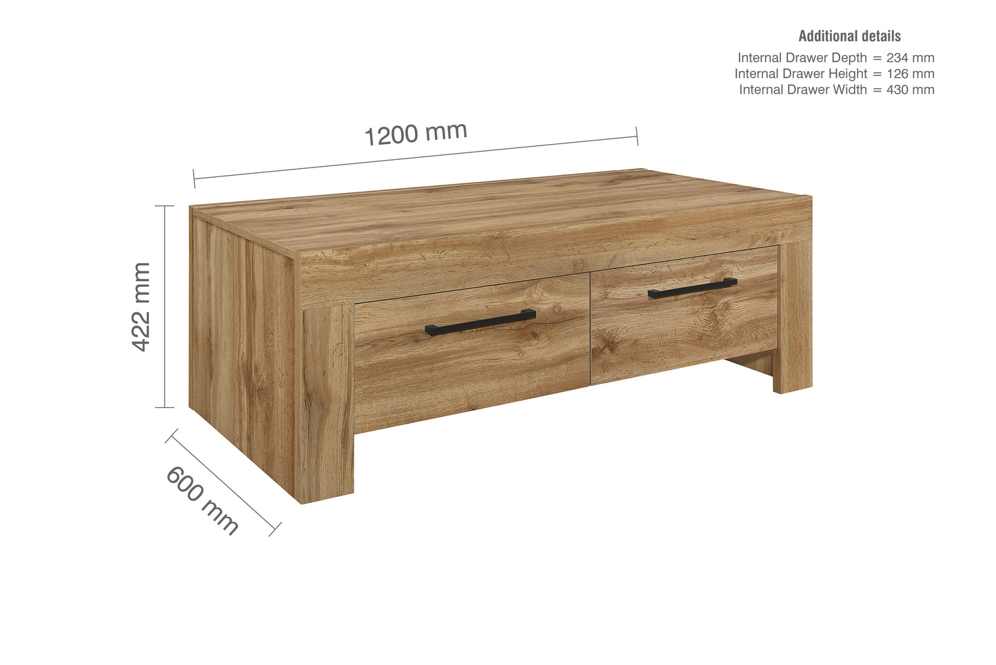 Compton 4 Drawer Oak Coffee Table - Timeless Elegance for Any Home