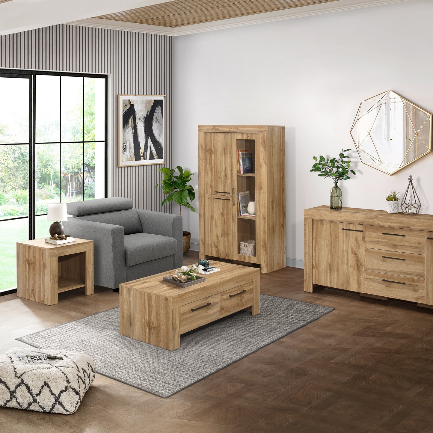 Compton 3 Door 2 Drawer Sideboard - Oak | Modern & Traditional Design