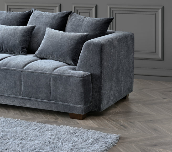 Aluxo Gramercy 2 Seater Sofa in Steel Velvet