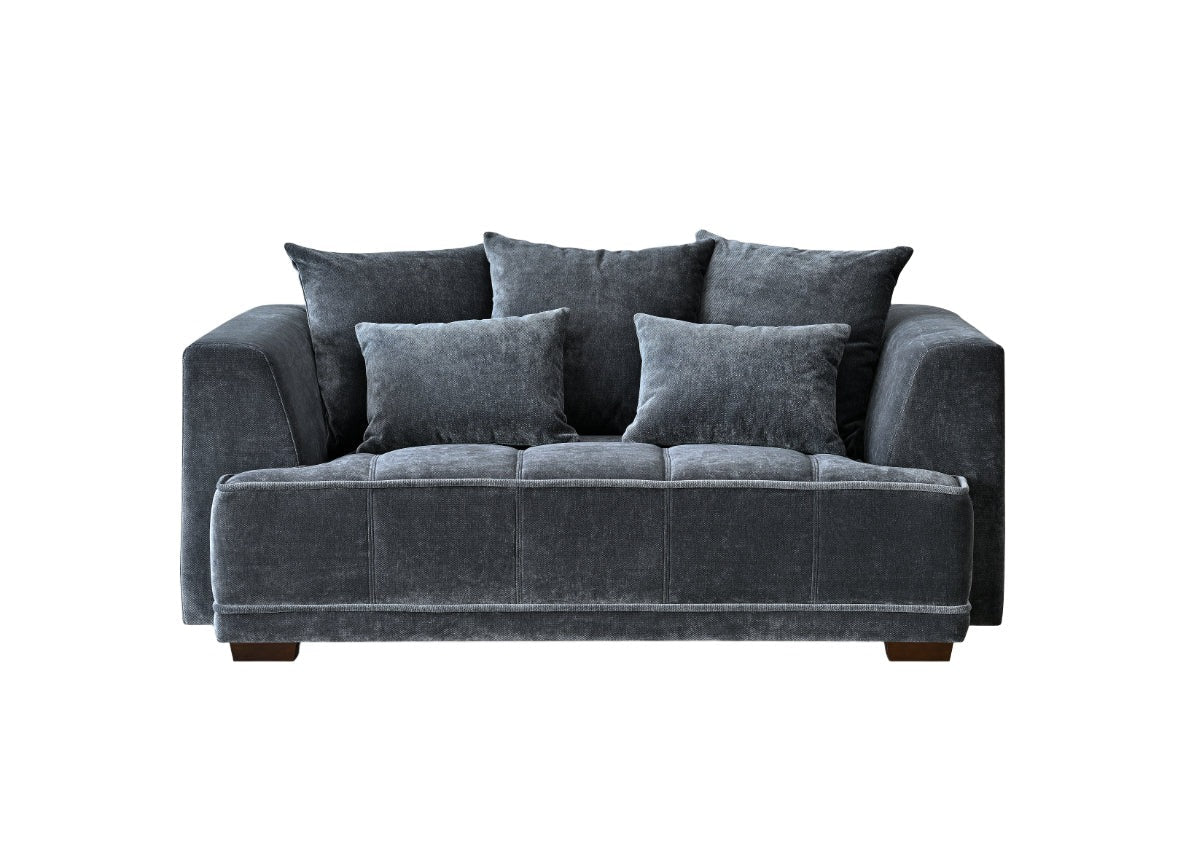 Aluxo Gramercy 2 Seater Sofa in Steel Velvet