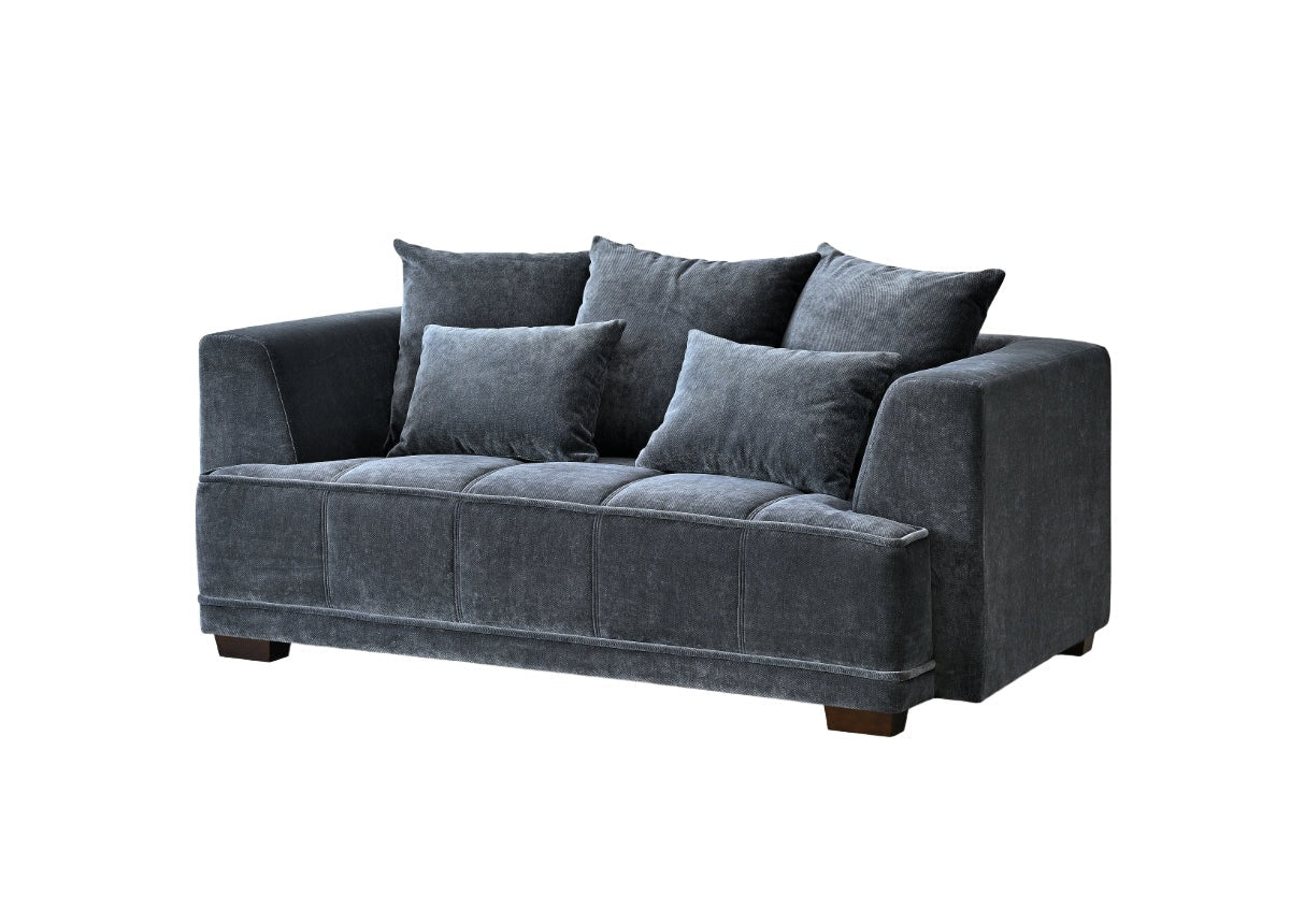 Aluxo Gramercy 2 Seater Sofa in Steel Velvet