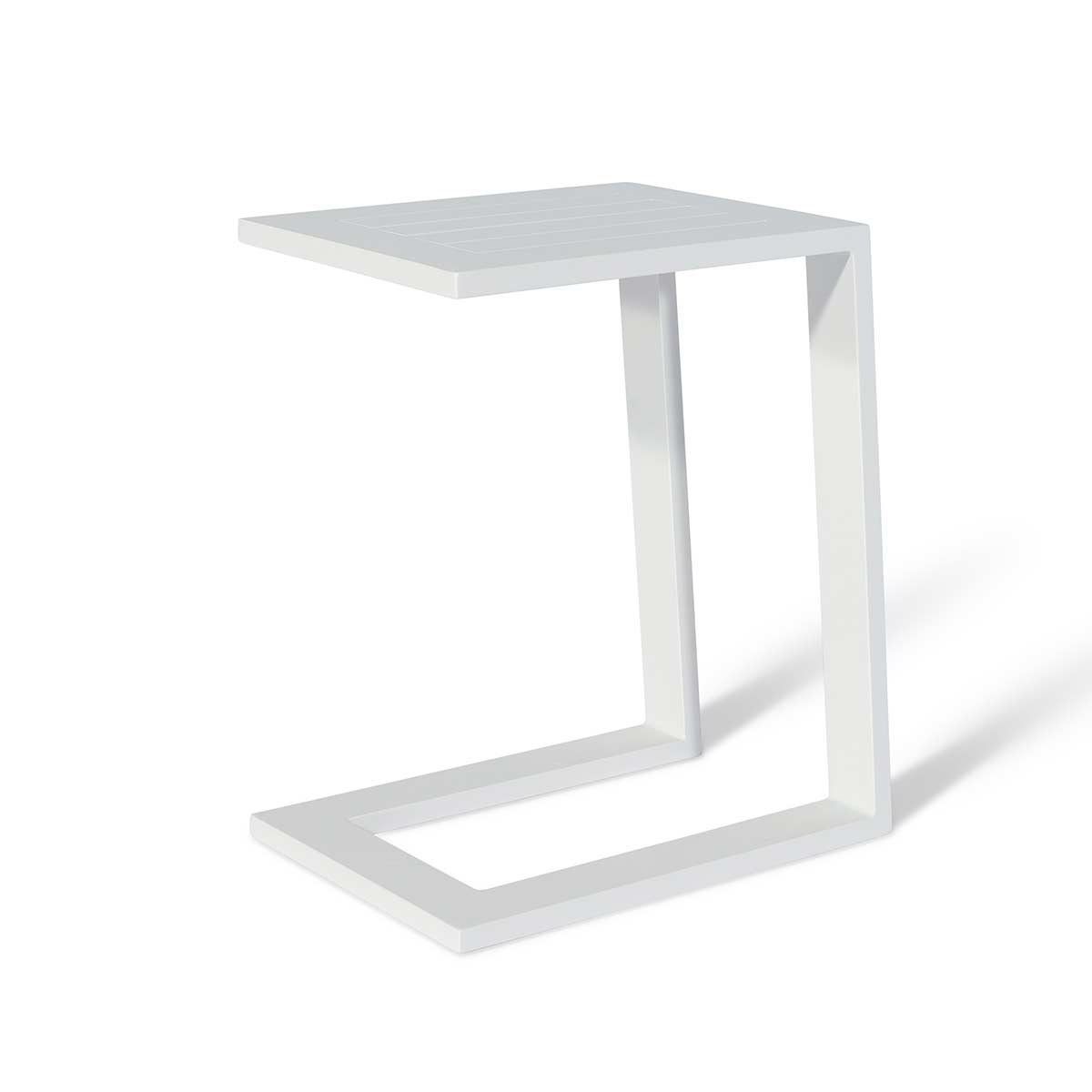 Aluminium Side Table in White