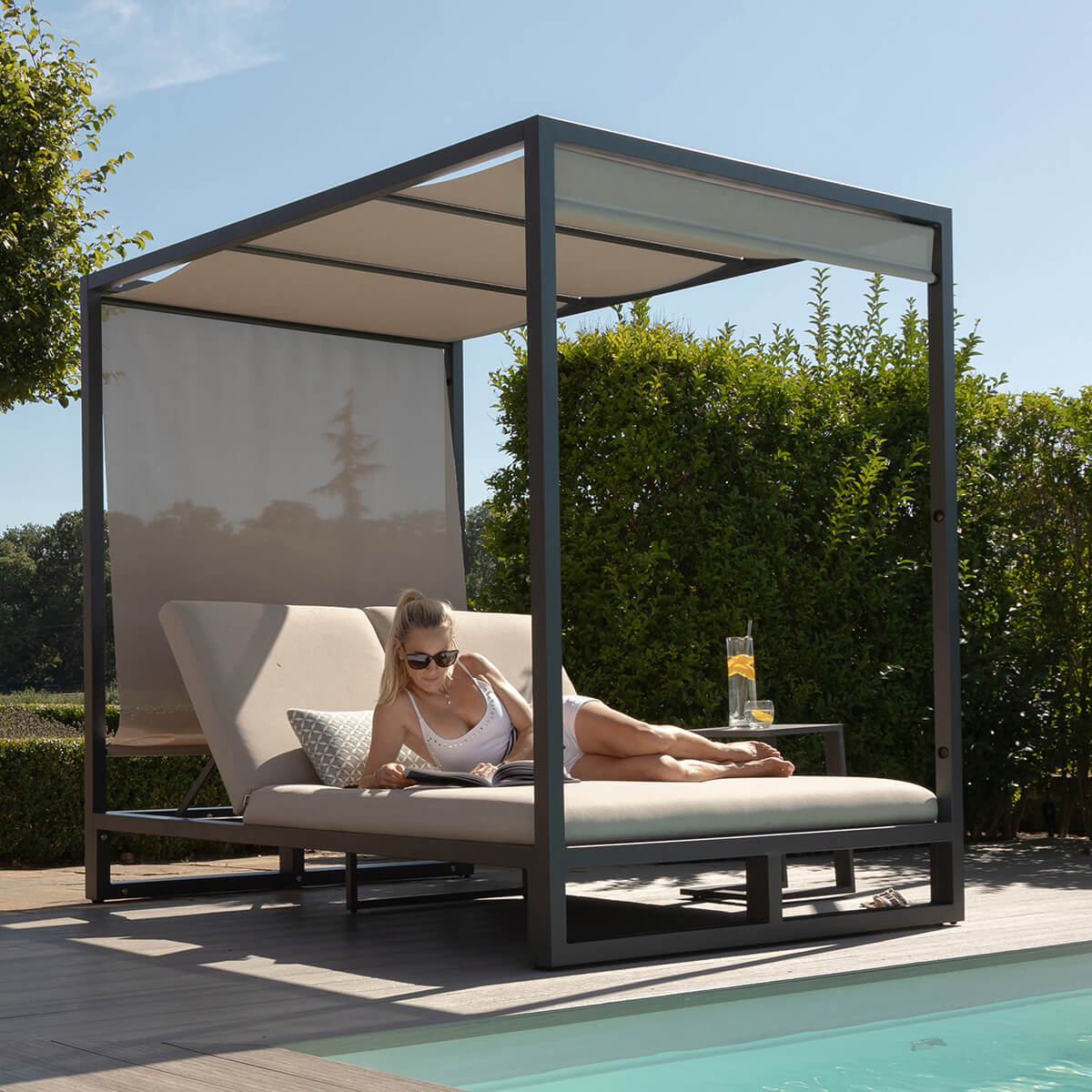 Allure Cabana Double Sunlounger in Oatmeal