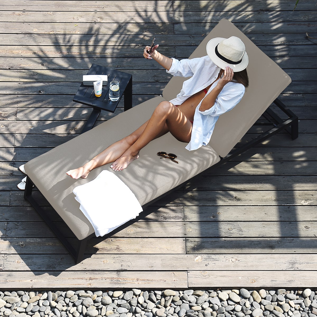 Allure Sunlounger in Oatmeal