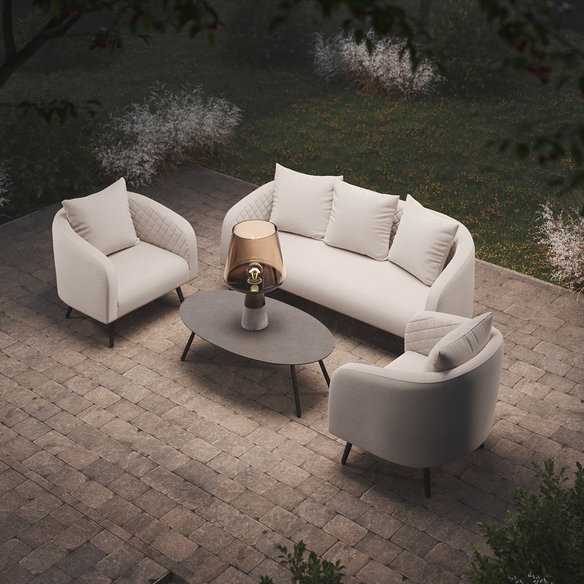 Ambition 3 Seat Sofa Set in Oatmeal