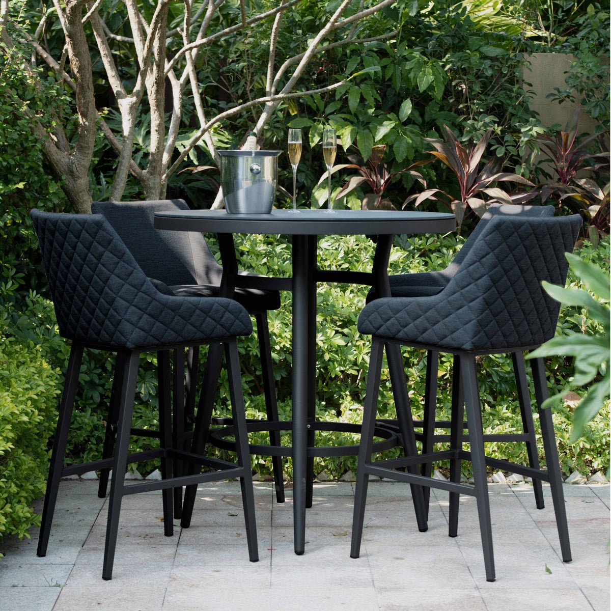 Regal 4 Seat Round Bar Set in Charcoal