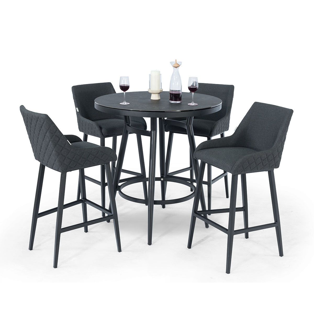 Regal 4 Seat Round Bar Set in Charcoal