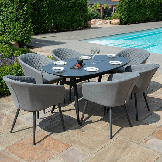 Ambition 6 Seat Oval Dining Set in Flanelle