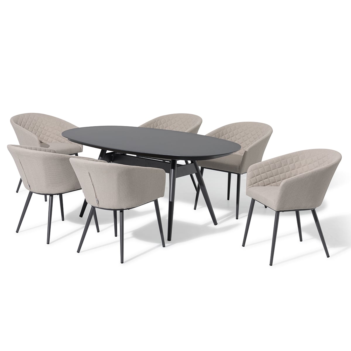 Ambition 6 Seat Oval Dining Set in Oatmeal