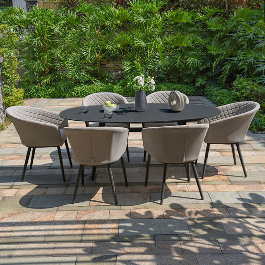 Ambition 6 Seat Oval Dining Set in Taupe