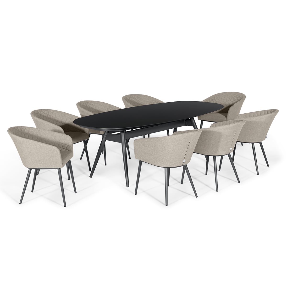 Ambition 8 Seat Oval Dining Set in Oatmeal