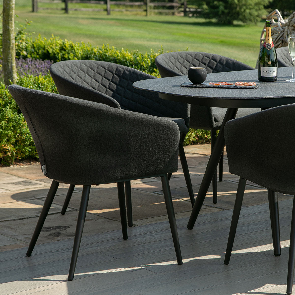 Ambition 8 Seat Oval Dining Set in Charcoal