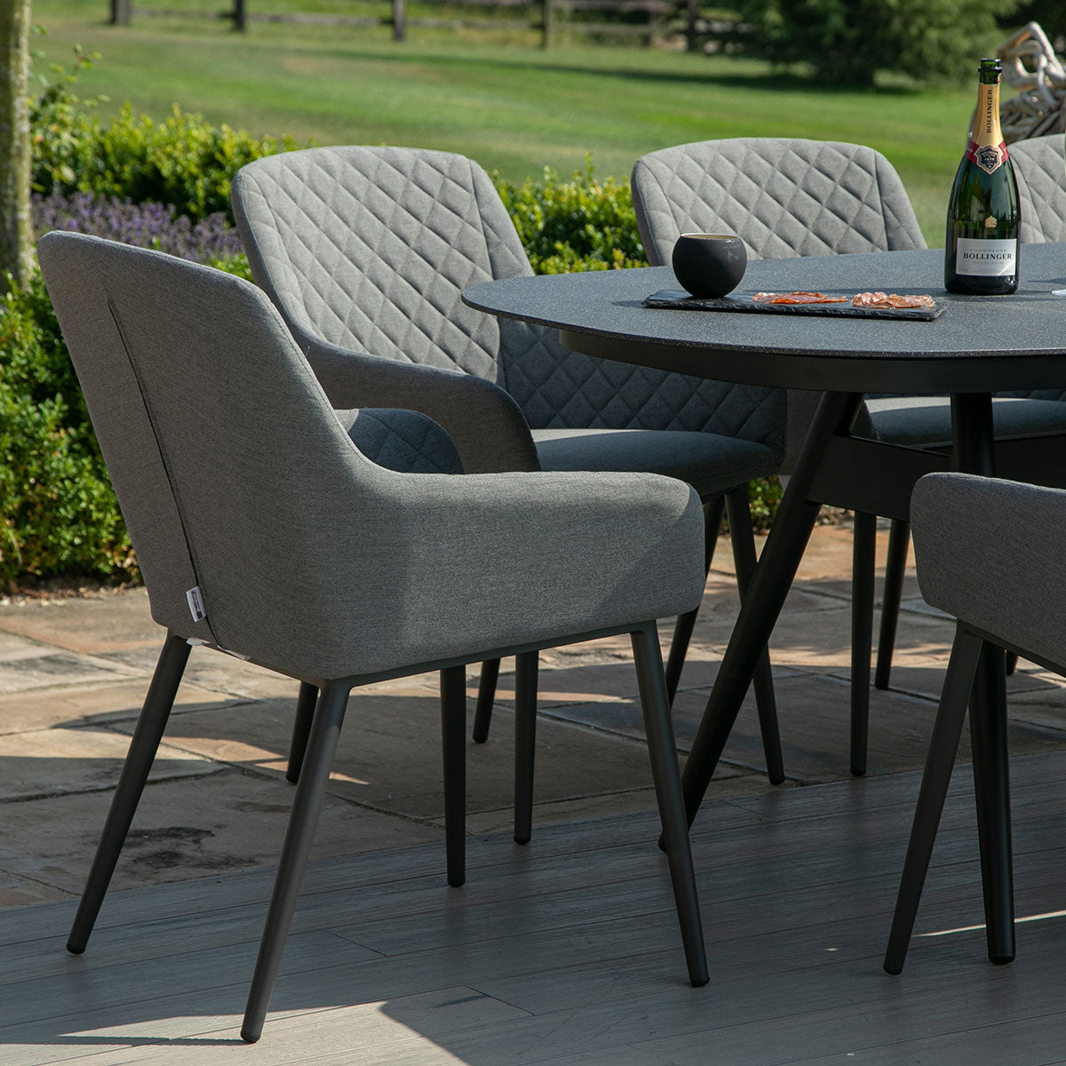 Zest 8 Seat Oval Dining Set in Flanelle