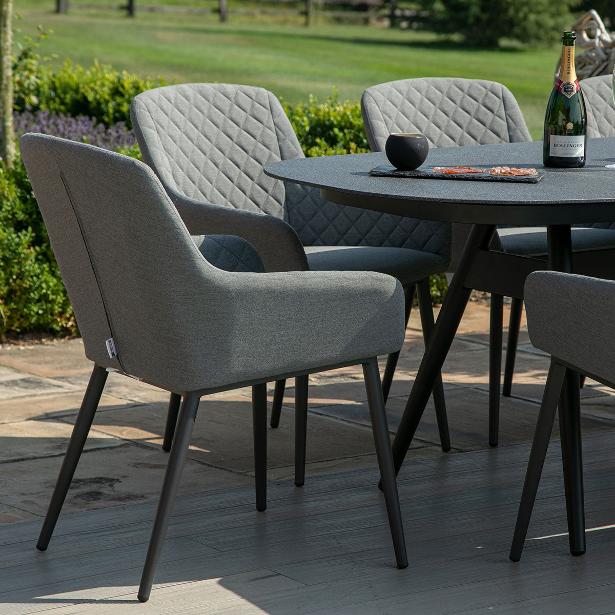 Zest 8 Seat Oval Dining Set in Flanelle