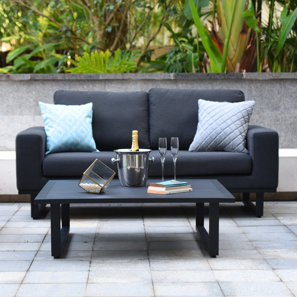 Ethos 2 Seat Sofa Set with Coffee Table in Charcoal