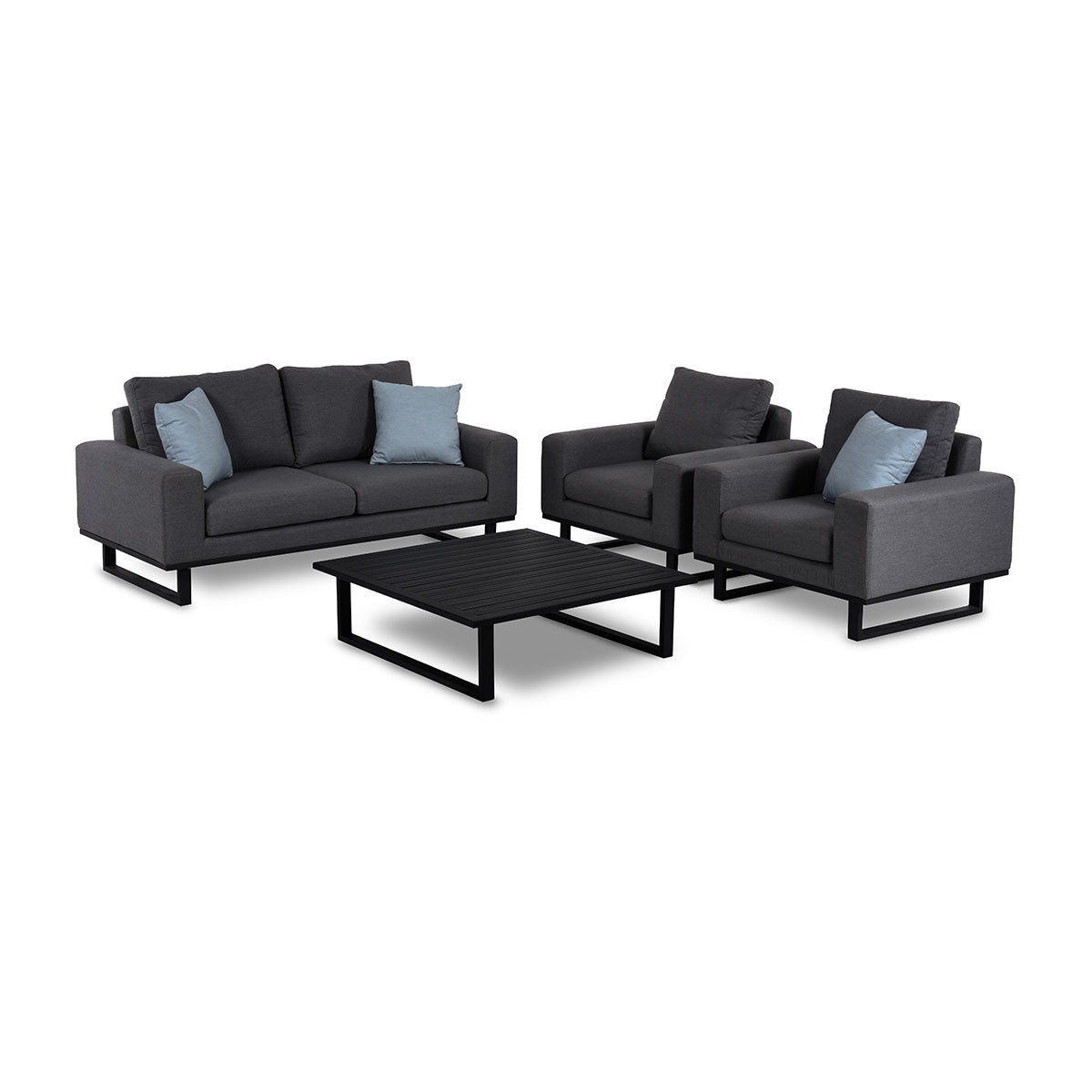 Ethos 2 Seat Sofa Set with Coffee Table in Charcoal