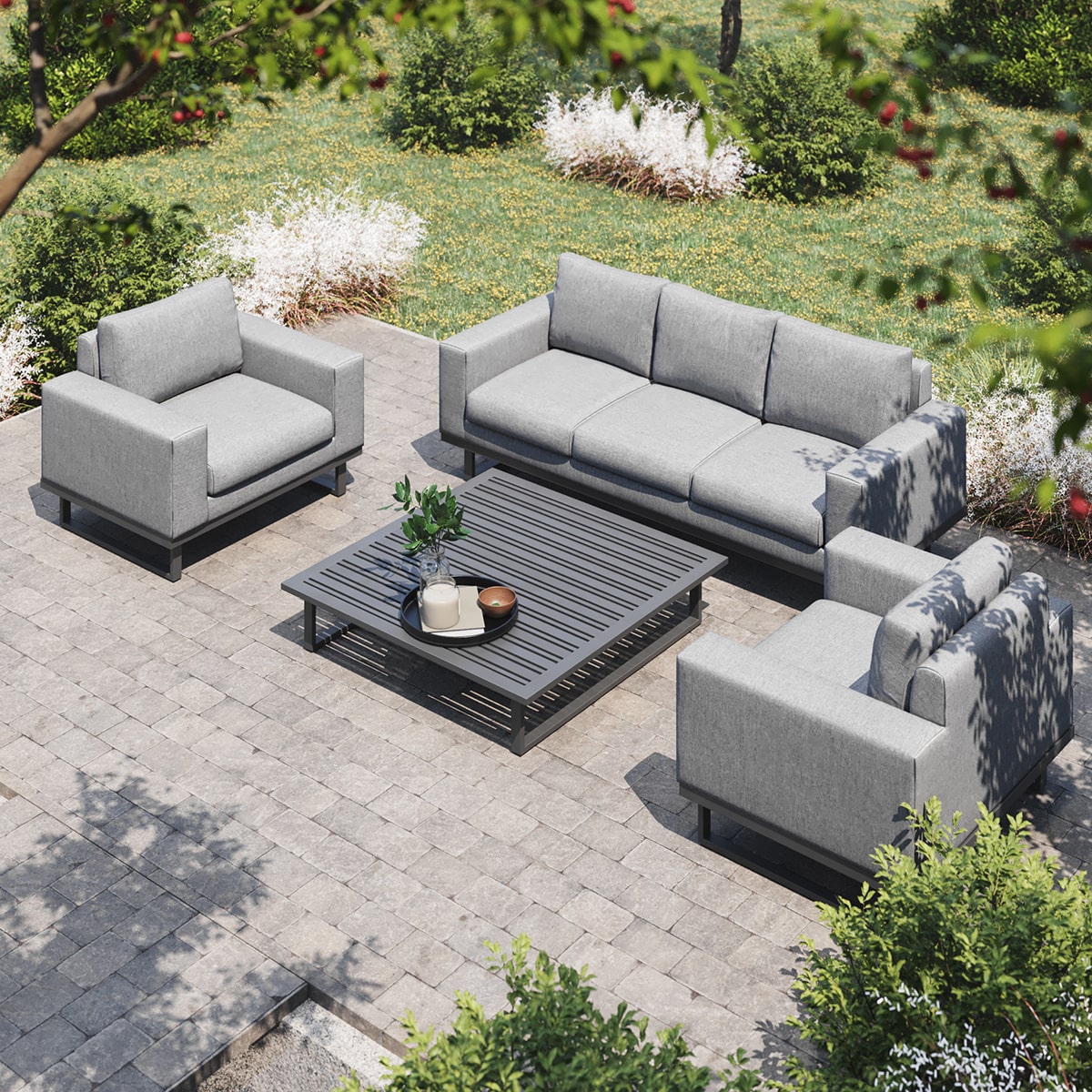 Ethos 3 Seat Sofa Set in Flanelle