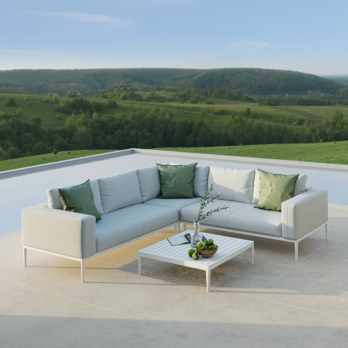 Eve Corner Sofa Group in Lead Chine