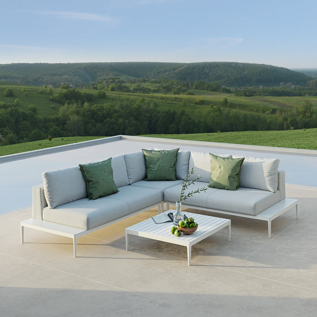 Eve Corner Sofa Group in Lead Chine