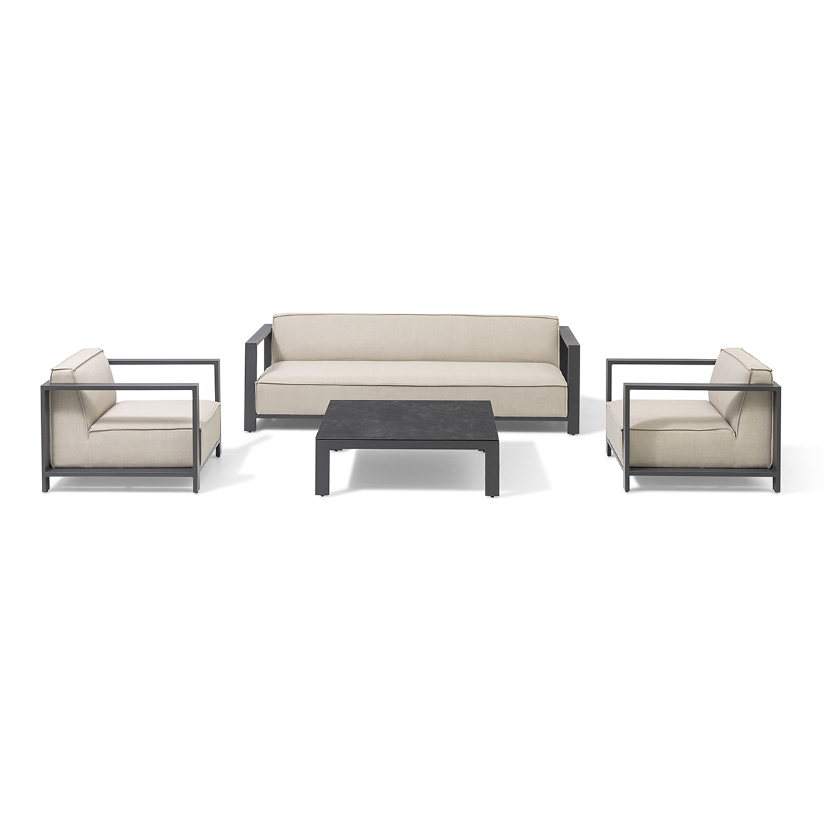 Ibiza 3 Seat Sofa Set With Square Coffee Table in Oatmeal