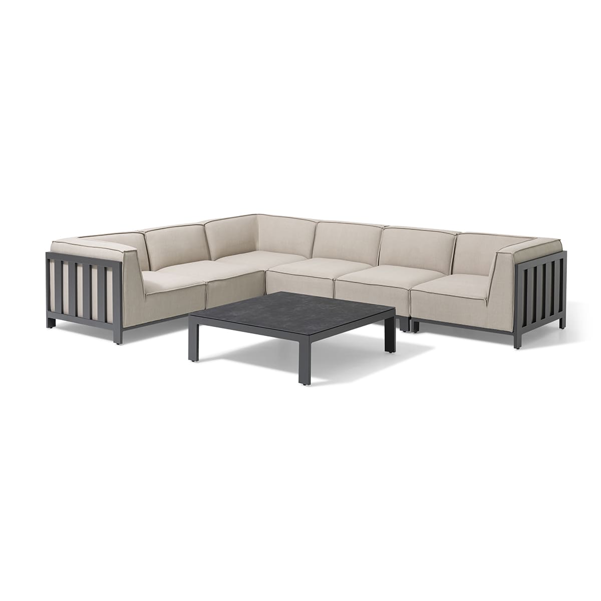 Ibiza Medium Corner Sofa Set With Square Coffee Table in Oatmeal