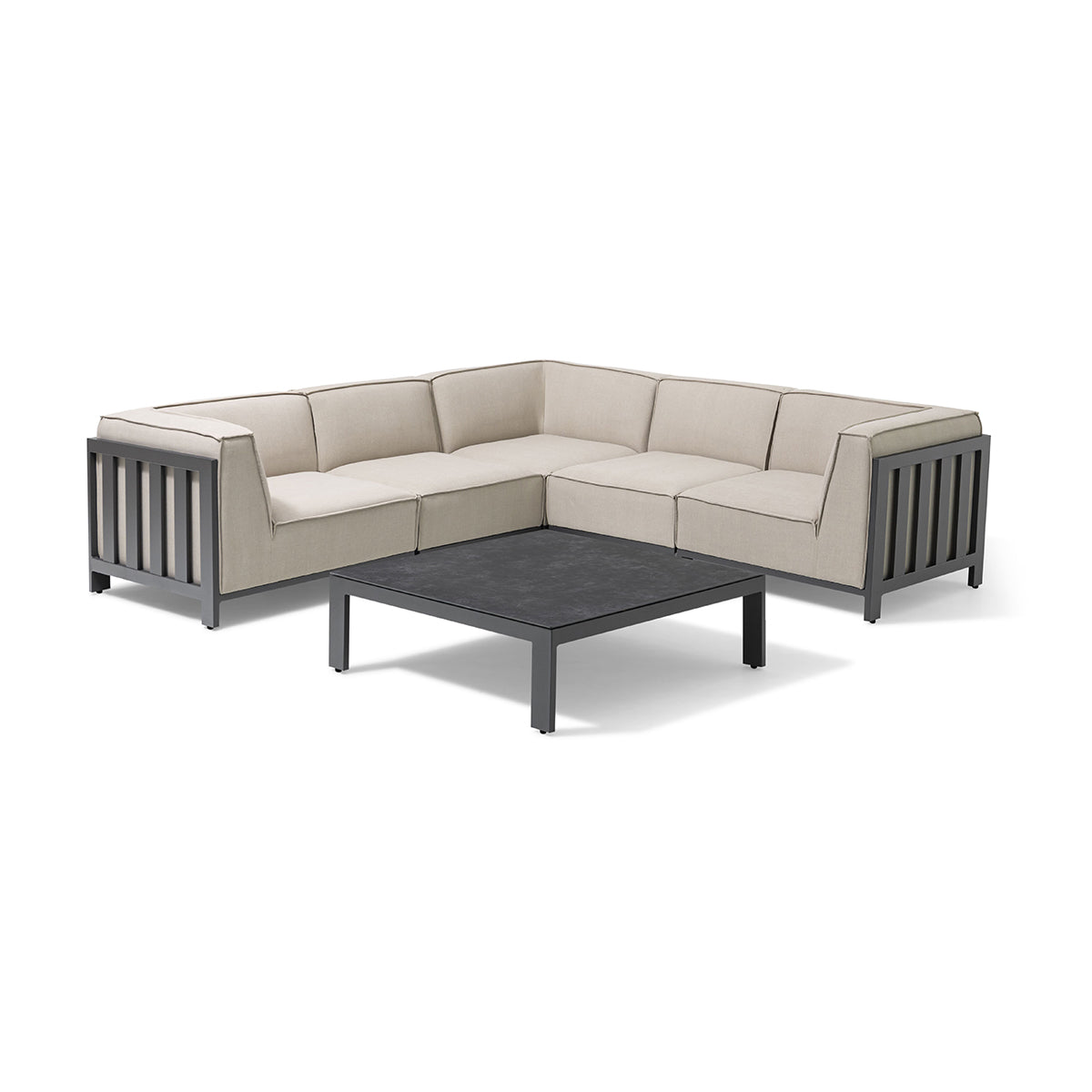 Ibiza Small Corner Sofa Set With Square Coffee Table in Oatmeal