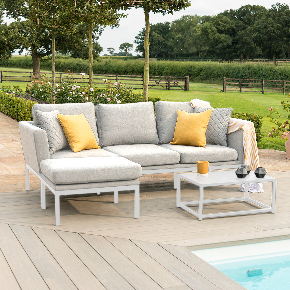 Pulse Chaise Sofa Set in Lead Chine