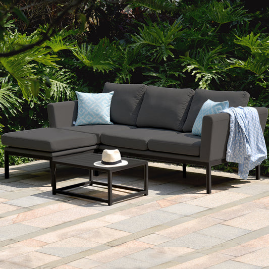 Pulse Chaise Sofa Set in Charcoal