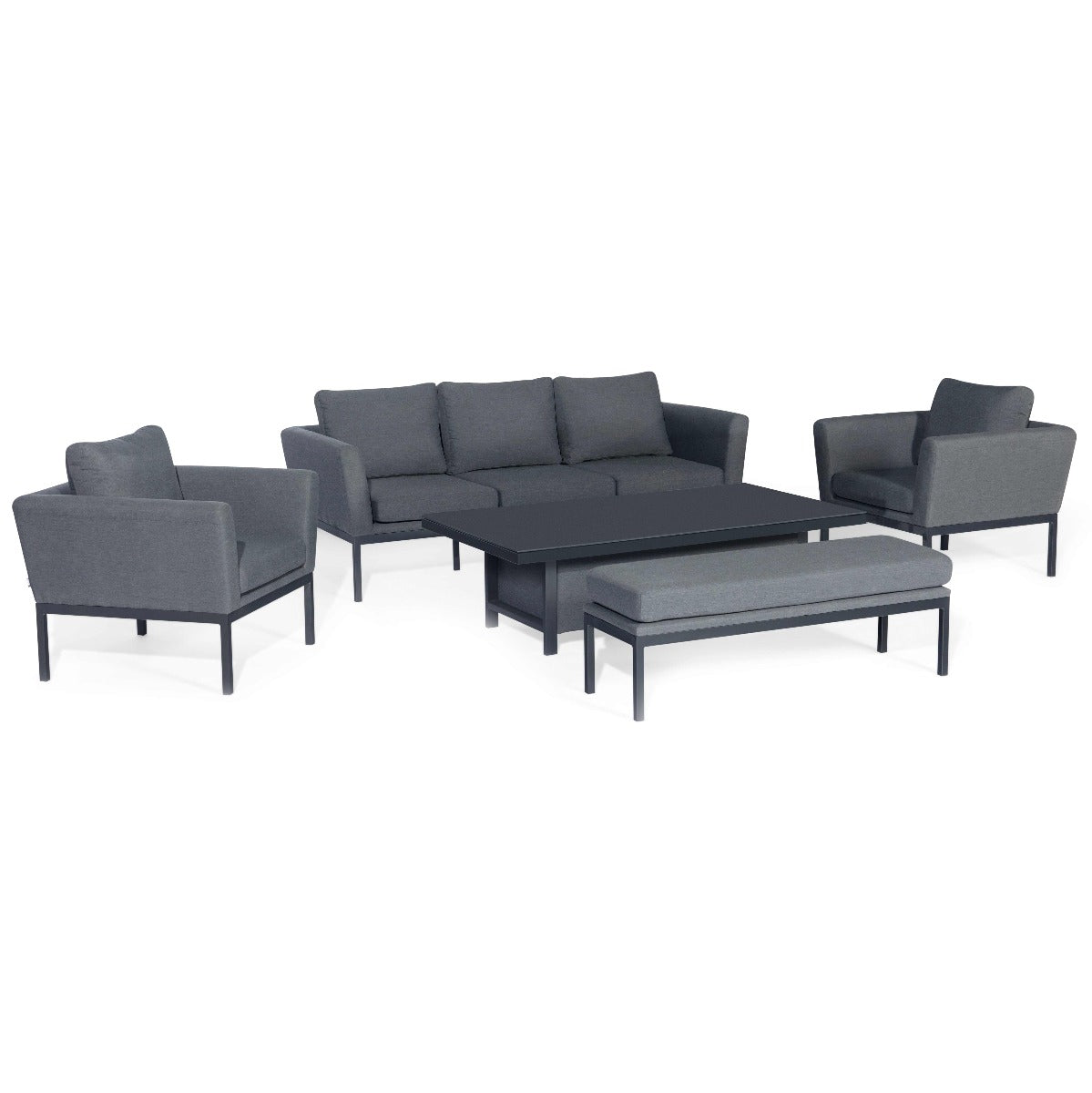 Pulse 3 Seat Sofa Set with Rising Table in Flanelle