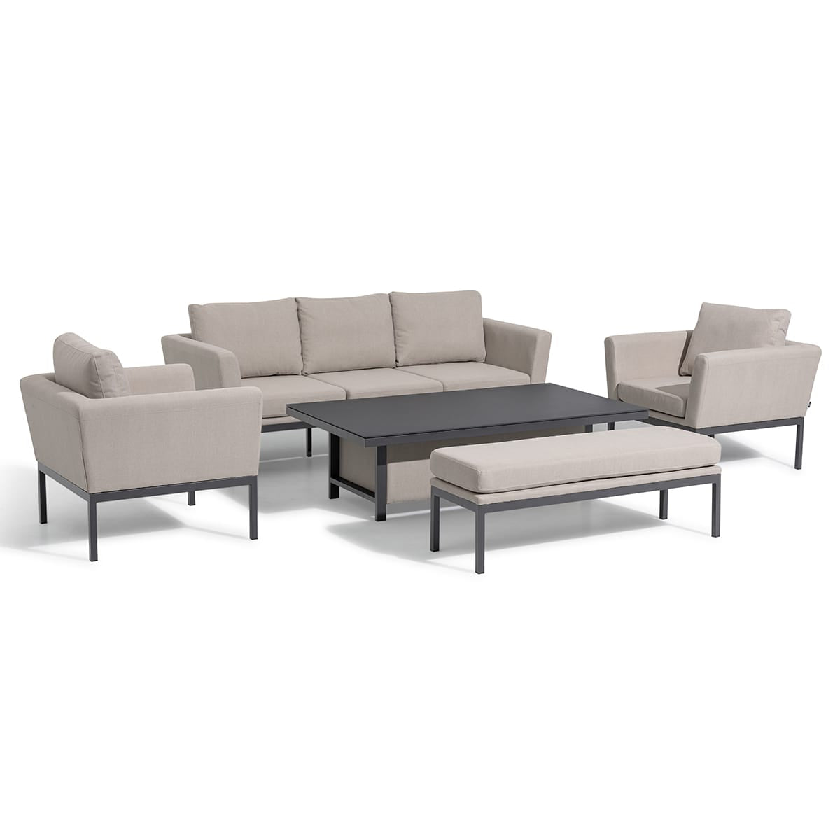 Pulse 3 Seat Sofa Set with Rising Table in Oatmeal