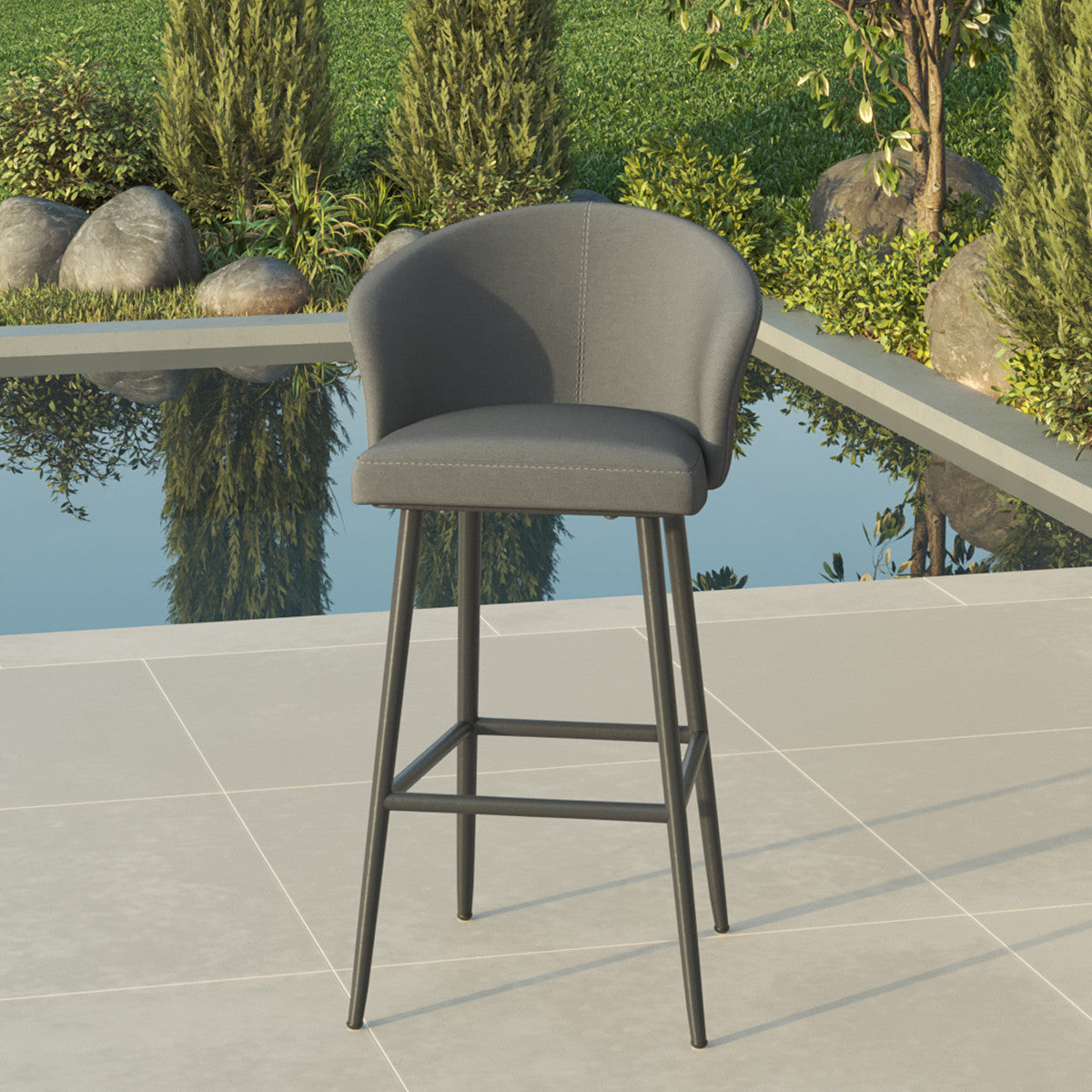 Fabric Zen Bar Stool - Flanelle