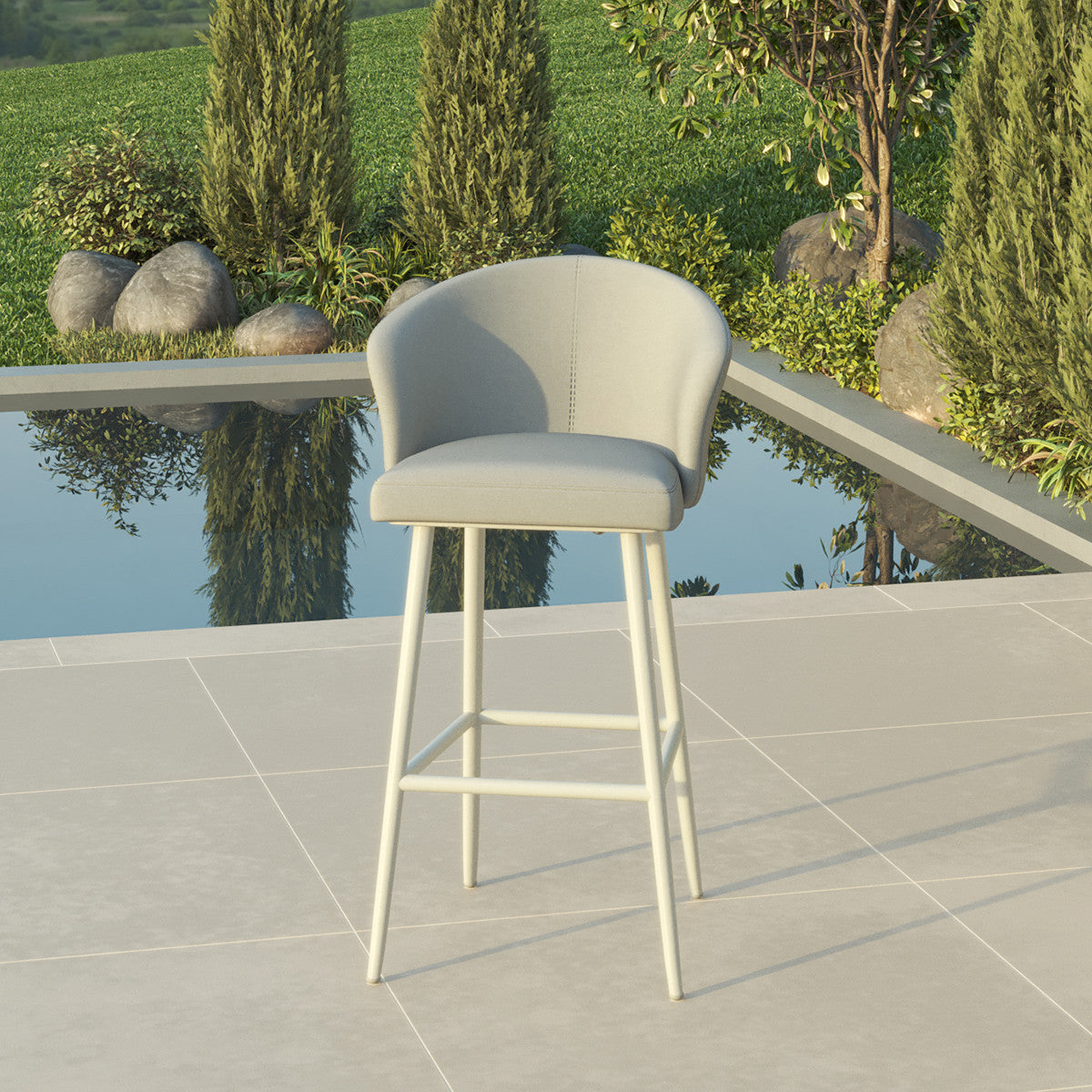 Fabric Zen Bar Stool - Lead Chine